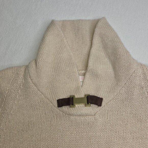 Janie and Jack Girls Size 4 English Rider Sweater Poncho Ivory Tan Equestrian - Picture 5 of 8